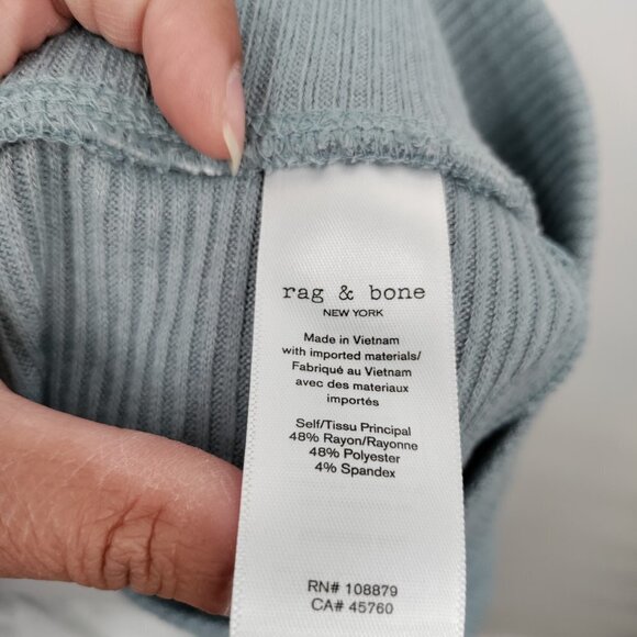 New Rag & Bone Knit Rib High Waist Biker Tights Short Small Women Gray - Picture 5 of 10